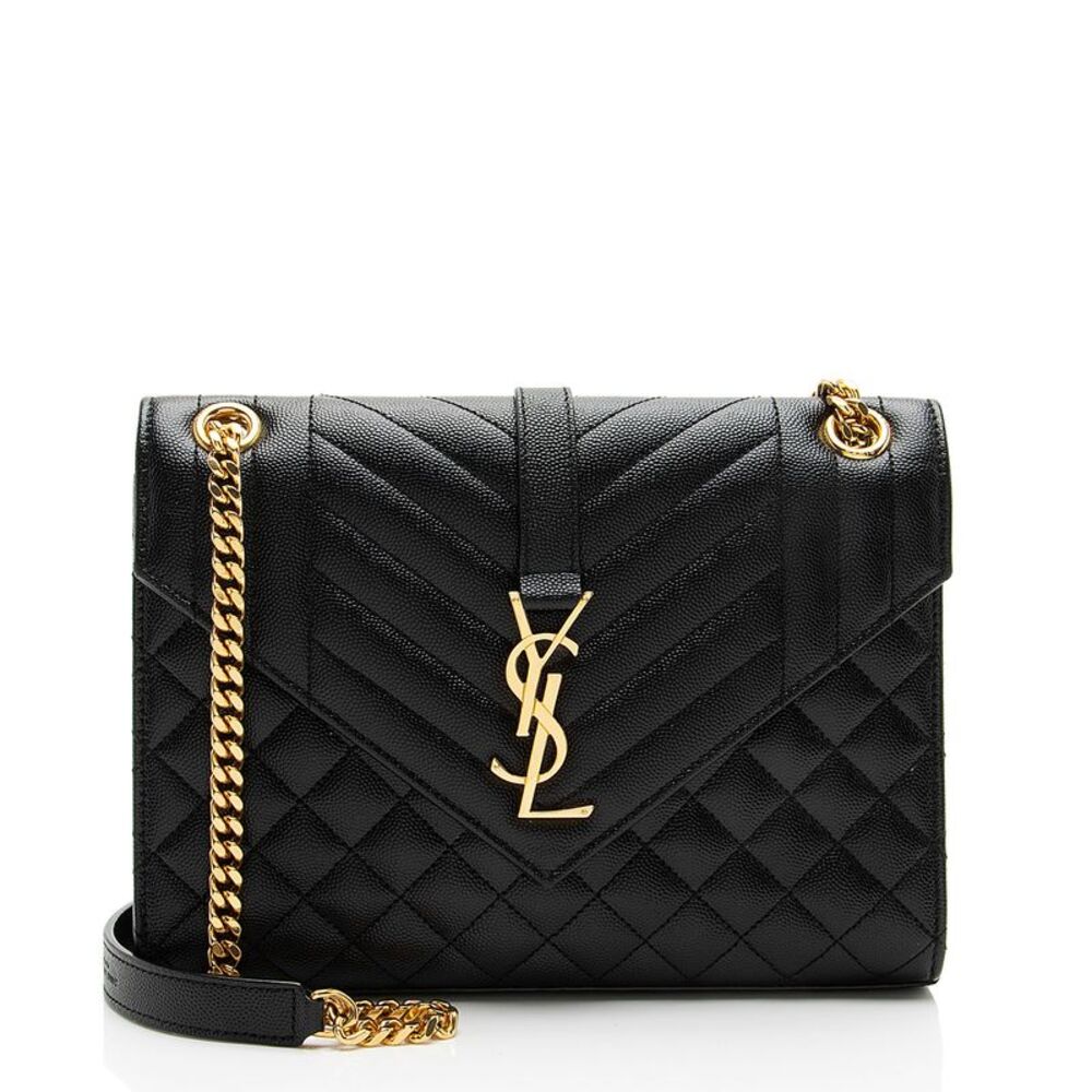 Saint Laurent Mixed Matelasse Grain de Poudre Monogram Medium Shoulder Bag